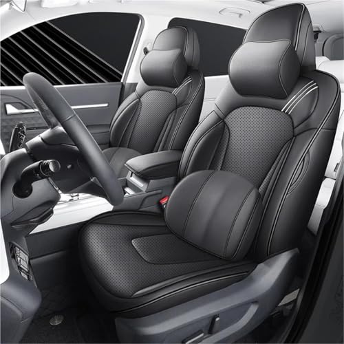 Housses de siège de voiture Rav4 sur mesure en cuir noir, protection habitacle Toyota 2009-2020