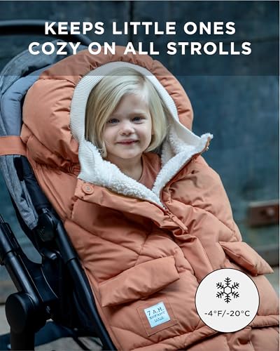 Image of 7AM Enfant Stroller Blanket 212 - Adjustable Baby Car Seat Zipped Blanket for Babies Winter, Unisex Multi Purpose Fleece Lined Warm Hooded Toddler Footmuff Water Repellent | (6M - 4T)