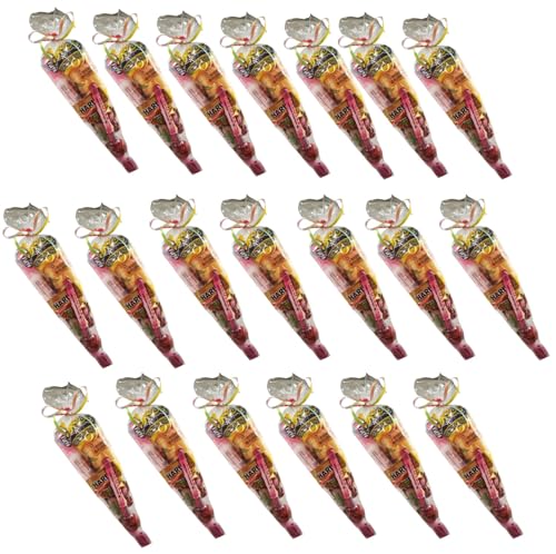 GlobySweet | 20 Conos de Chuches Rellenos para Cumpleaños | Listos para Regalar y Ahorrar Tiempo | Surtido Golosinas Premium Sin Gluten para Niños y Niñas