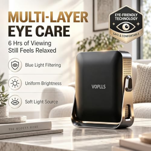 【Officially Netflix & YouTube Built in】Smart Mini Projector with WiFi and Bluetooth, VOPLLS Native 1080P Auto Focus & Keystone Ultra-Thin Portable Movie Projector with 360° Stand for Bedroom/Outdoor - image 5