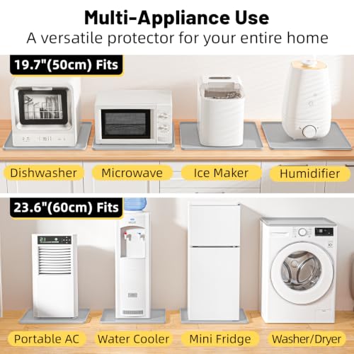 Image of NAMTSO Mini Fridge Silicone Mat, 20x20 Floor Protector Drip Tray, LightGrey