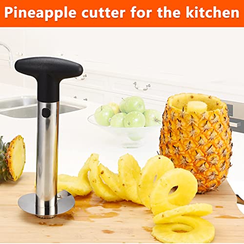 Foto von Julyee Ananasschneider Premium Edelstahl Ananas Entkerner Schneider mit Gabel Ananas Schäler Core Entferner Werkzeug, Spülmaschinengeeignet