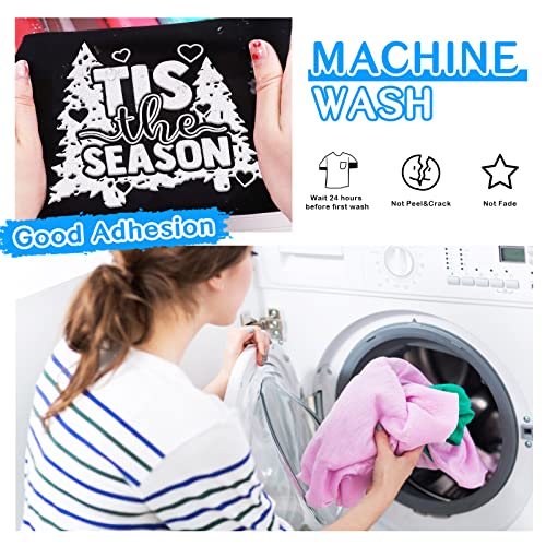 Wrapxpert Puff Vinyl Heat Transfer White 3D Puffy Htv Glow In The Dark Iron On Vinyl For Tshirts,Easy Cut/Weed Foaming Htv For Heat Press,Clothing,10"X5Ft #TOP6