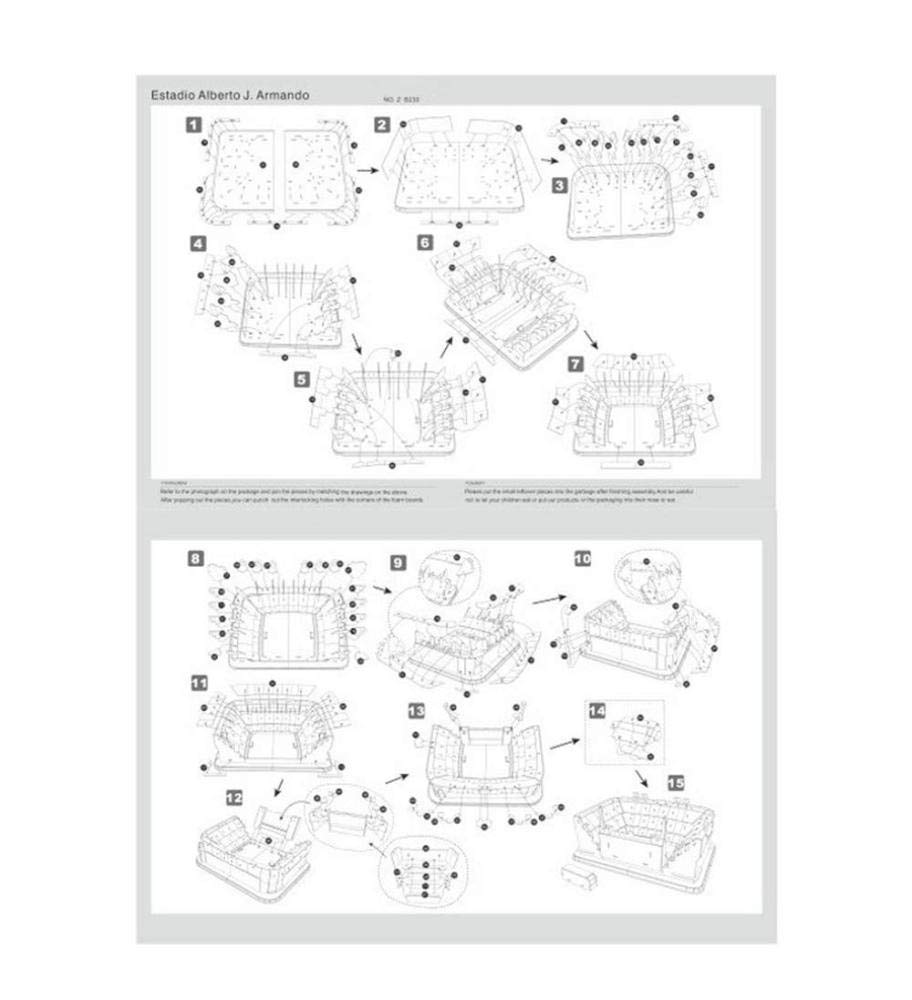 CMO 3D Sports Stadium Puzzle Model, Argentina Boca Junior Club Candy Box (16 Pulgadas X 12 Pulgadas X 7 Pulgadas)