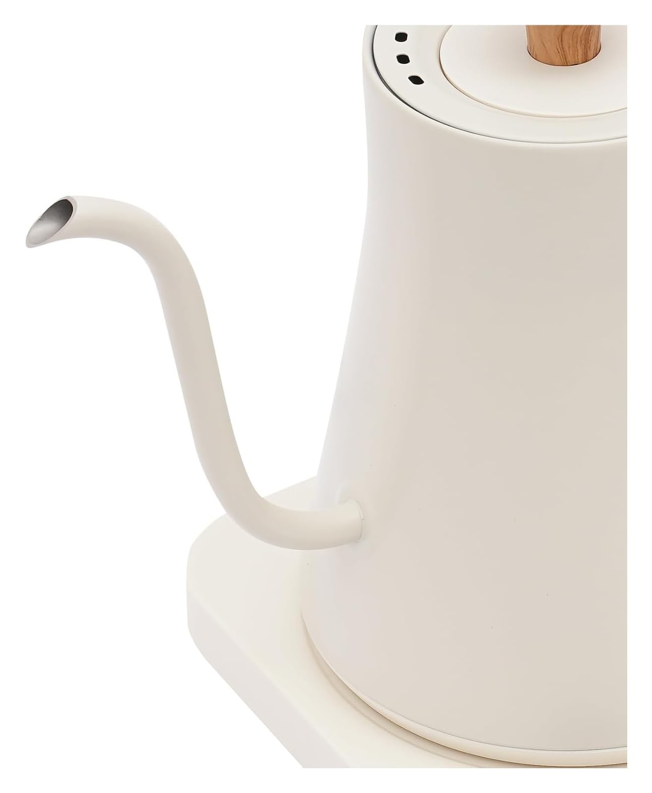 Hervidor eléctrico de cuello de cisne, control de temperatura inteligente, interior de acero inoxidable, calentamiento rápido, tetera de 200 W, mango con diseño de madera, pantalla LED