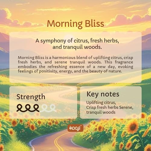 Image of Kooji Can Car Perfume + 5ml Car Hanging Perfume Pendant (Free) - Morning Bliss Scent-Long-Lasting, Alcohol-Free, Oud & Saffron Oriental Fragrance-For Car, Home, or Office Use-Lasts Up to 60 Days