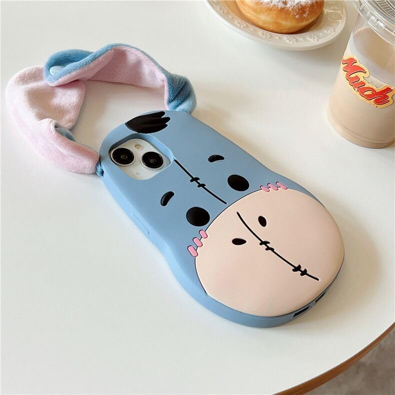 Image of Meyaar Orry Style Cute Case for Apple iPhone 14 / iPhone 13 / iPhone 15 Case, Soft Silicone Cover for Apple iPhone 13 / iPhone 14, iPhone 15 Case Cover (Donkey, for I Phone 15)