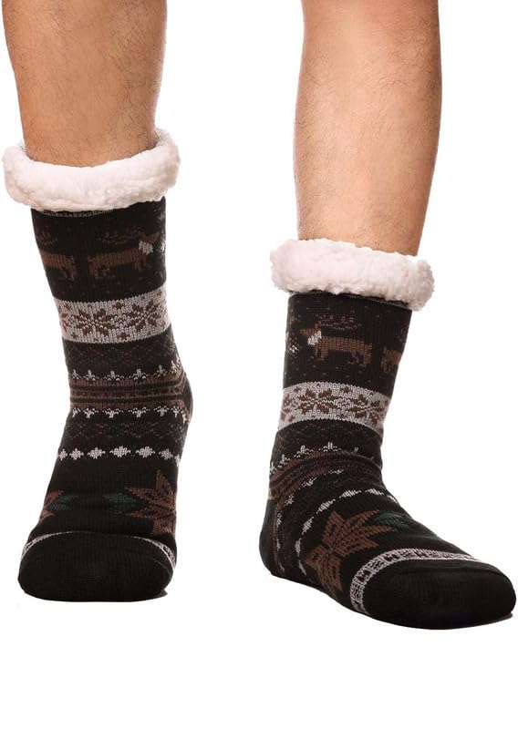 yanwenx Winter Thermal Knit Socks with Fleece Lining | Soft, Warm, Cozy, Fuzzy Fluffy Non-Slip Christmas Socks (Pack of 1)-picture-20