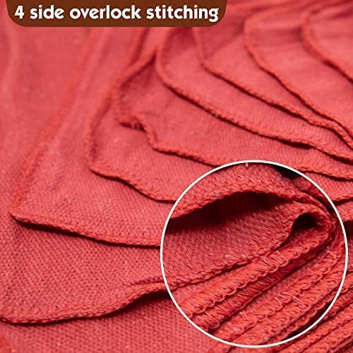 Miniatura 4 de Auto Mechanic - Paquete de 150 toallas para taller, color rojo, tamaño 12 x 14 pulgadas, trapos de tienda 100% algodón, altamente absorbentes,