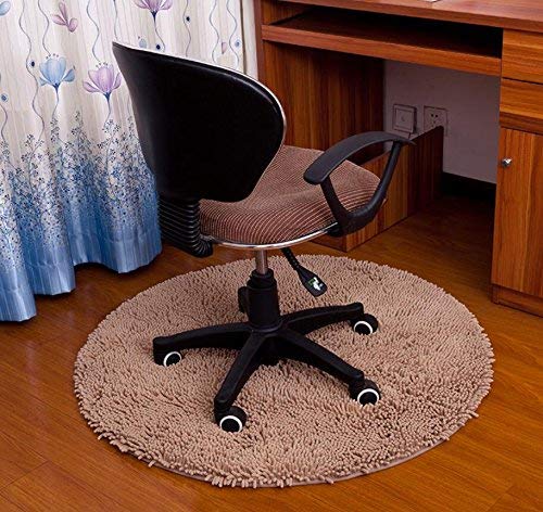 Tapis rond en chenille lavable GZZ de 100cm pour chambre cocooning et coin yoga