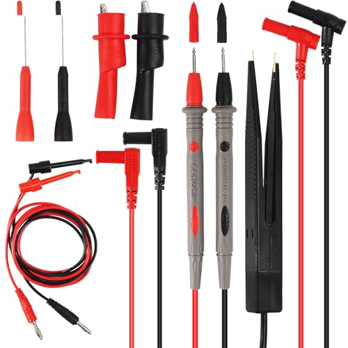 Image of Electrical Multimeter Test Leads Set, Professional Test Leads Set with Alligator Clips, Test Hook, Test Probes Lead kitfor Digital Electrical Testing