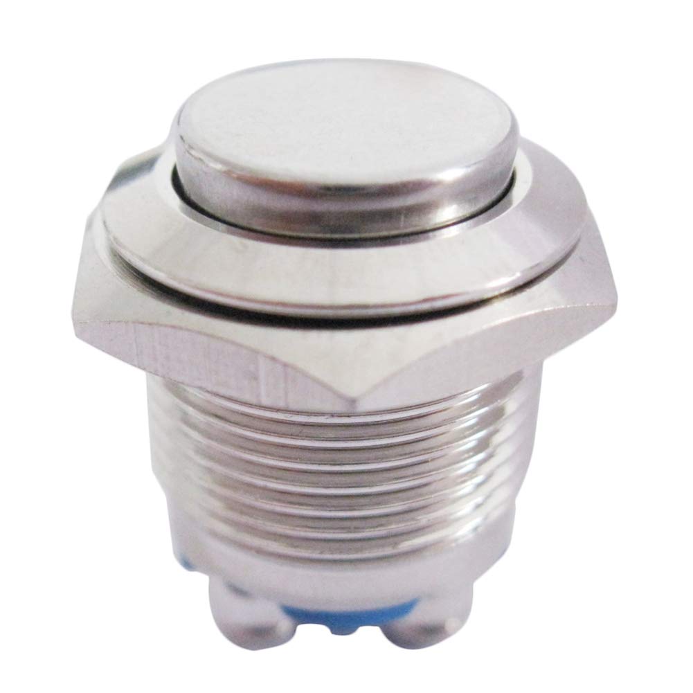 Twidec/16mm Waterproof Stainless Steel Metal Shell Momentary Raised Top Push Button Switch 3A/12~250V SPST 1NO Start Button for car Modification Switch M-16-T-G