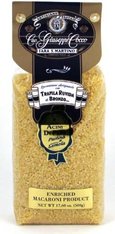 Giuseppe Cocco (6 pack) Acini Di Pepe Artisan Pasta hand-made slow dried in 500g bags from Italy