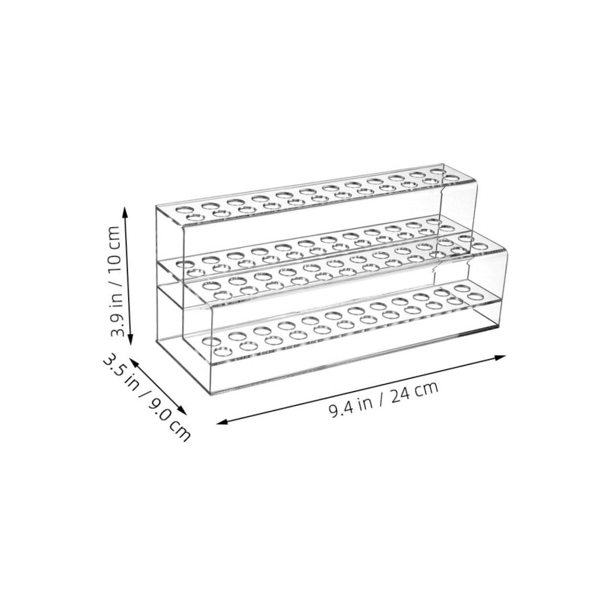 WOONEKY 2 pezzi Porta Penne da Scrivania in Acrilico Trasparente a Strati Organizer Multiuso per Pennelli Matite e Matite Sopracciglia Supporto Stabile e Capiente per Casa e Ufficio