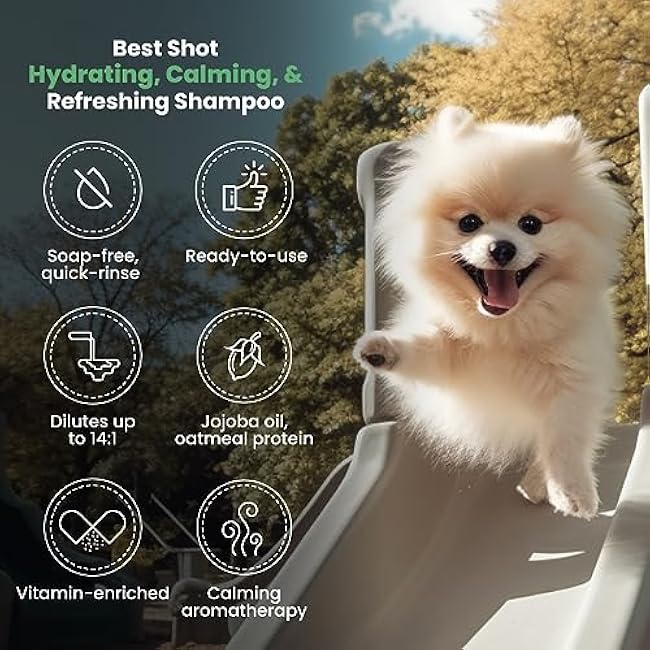 Best Shot Lemon-Aid Oatmeal Wash, Pet Shampoo for Dogs, Cats, and Horses, Ideal Pet Grooming Supplies, 16 Oz.-XjIE0Jze