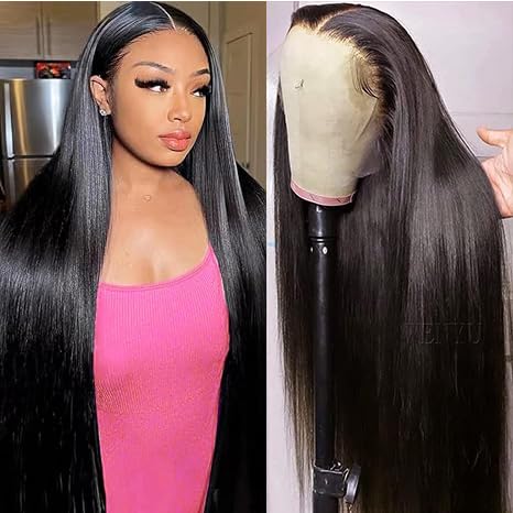 wenyu 28 Inch 13x6 Straight Lace Front Wigs Human Hair Lace Frontal Human Hair Wigs for Women Glueless Wigs Pre Plucked (Straight 13x6 28 inch)