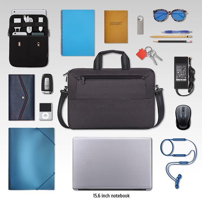 Image of RIVACASE Suzuka ECO Laptop Bag Water Resistant ECO FRIENDLY RPET Polyester Fabric fits most popular Macbook Laptops Ultrabooks 15.6 inches Computer Bag for Women /Men /Travel /Business Style Briefcase
