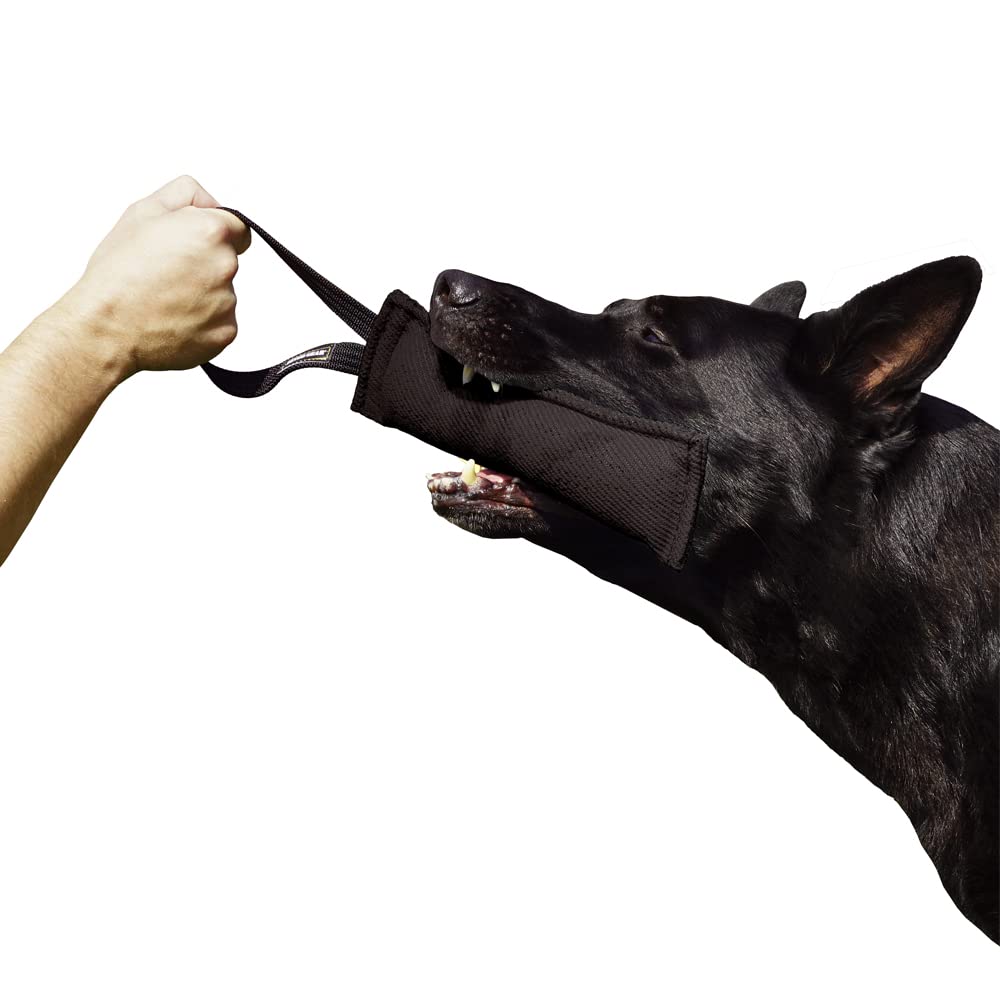 DINGO GEAR Nylcot Bite Tug for Dog Training K9 IGP & Fun, 1 Handle, Black 28 x 7 cm
