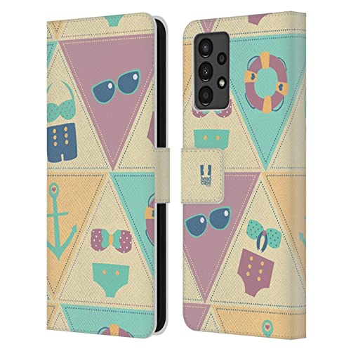 Carcasa de cuero libro Samsung Galaxy A13 evita roturas con estilo veraniego