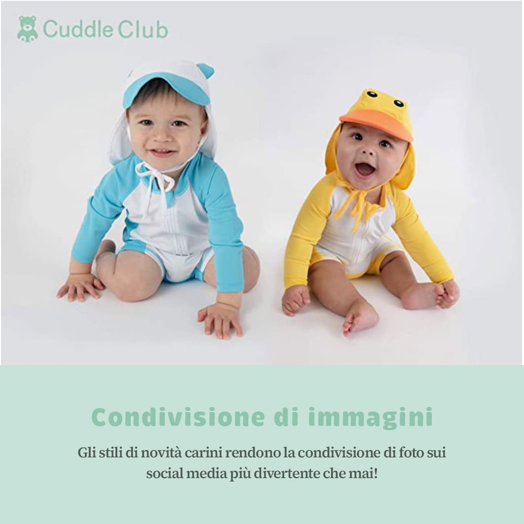 Cuddle Club Costume Neonata UV UPF 50+ Asciugatura Rapida, Lavabile in Lavatrice