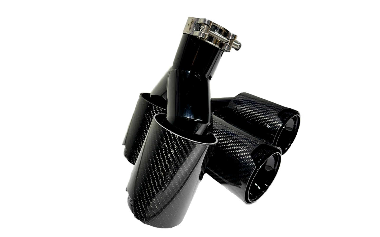 MpTuned Embout d'échappement double universel en fibre de carbone avec logo M noir à l'intérieur pour
