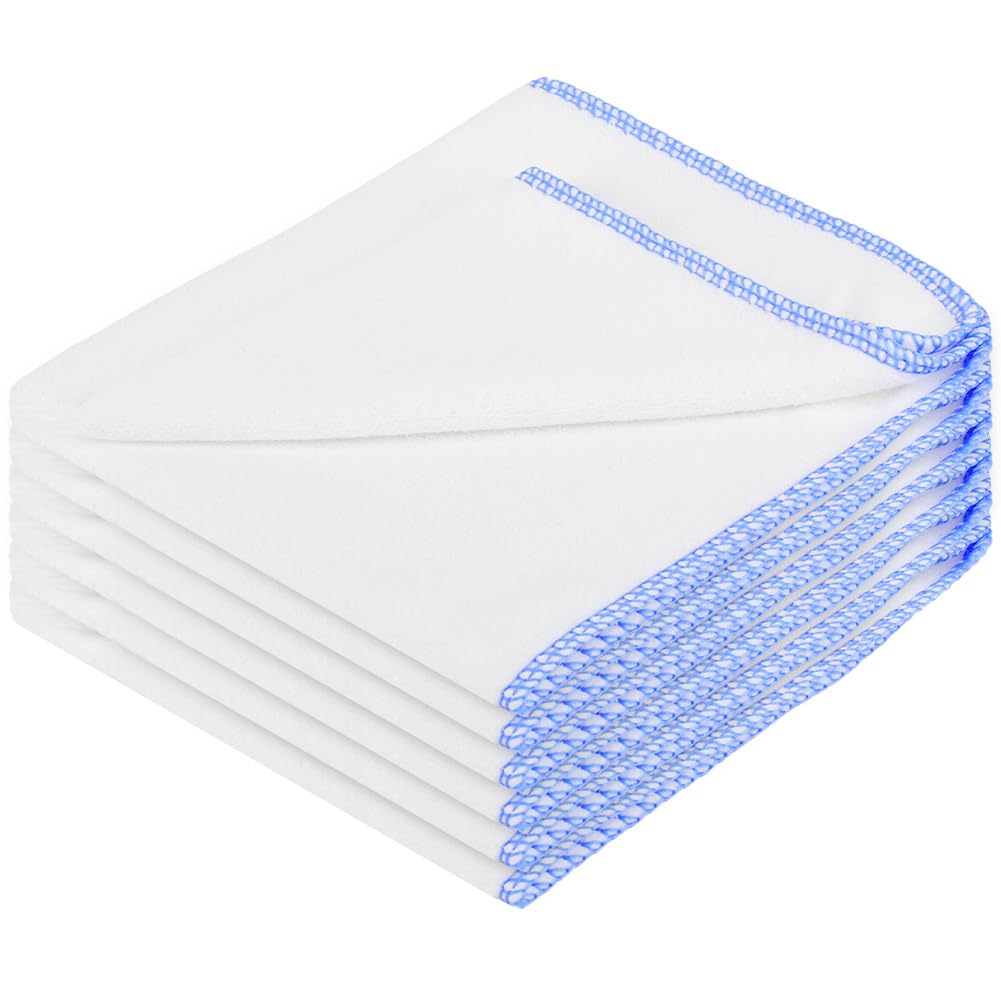 AOOSU Dishcloth Set - 6-Piece Microfibre Thickened Edition - Ultra-Absorbent Kitchen Cloths Machine-Washable Household Cleaning Cloths 30x30cm Dishwashing Cloths Reusable