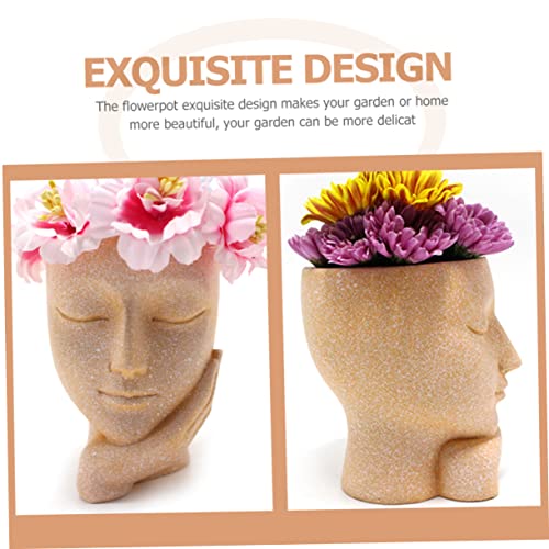 Pot de fleur visage mignon en lot de 2, cadeau déco idéal - 6