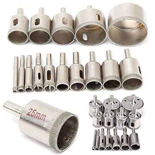 Set de Brocas Diamante 6-50mm 15 Piezas para Vidrio miniatura 1