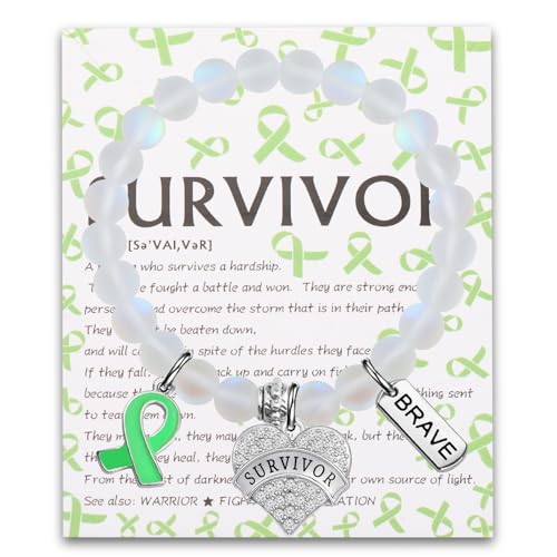 Image of UJIMS Organ Donation Awareness Gifts Green Rinbbon Bracelet Transplant Gifts Kidney Transplant Survivor Jewelry