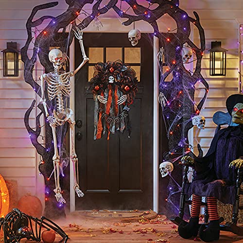 Image of Dazzle Bright Halloween Fairy String Lights, 20FT 60 LED Copper Wire Battery Operated Waterproof Lights, Halloween Decorations for Indoor Home Outdoor Patio Yard Party Decor (Purple and Orange)
