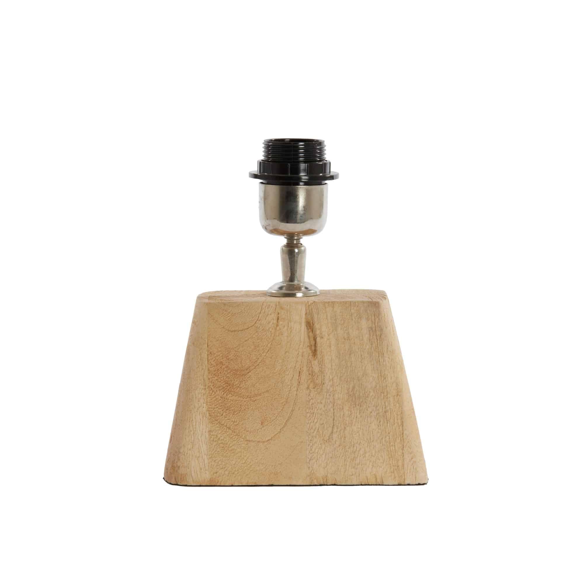 Light & Living Pied de Lampe Kardan - Brun - 16x10x21cm - Rectangle - Bois - Base de lampe pour Salon et Chambre - Pied de lampe décoratif pour abat-jour
