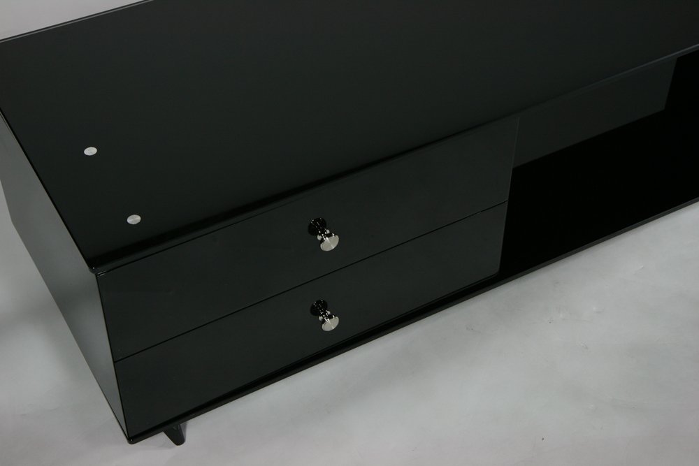 Amazon｜大型 液晶 ブラック 強化ガラステレビ台 V287｜ローボード