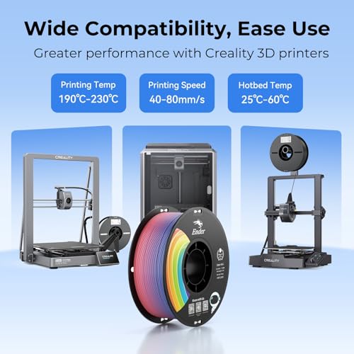 Image of Creality PLA+ Filament 1.75mm 4KG, 3D Printer Filament 4 Pack 1kg Cardboard Spool, Strong Toughness,Multi-Color 3D Printing Filament for Most FDM Printers(2 Black 2 White)