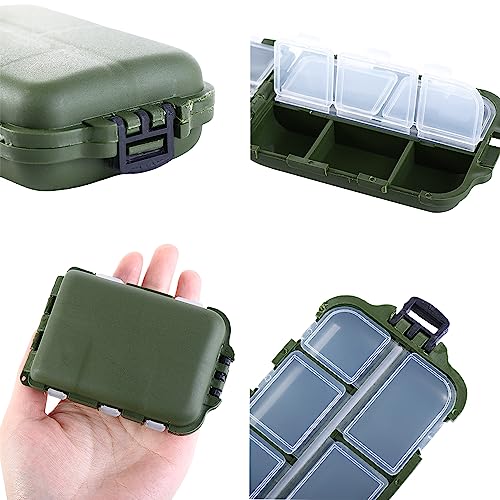 Vctitil 3 Piezas Mini Cajas de Aparejos para Pesca Estanque Impermeable con 10 Compartimentos, 3.6'' x 2.3'' x 1'' miniatura 5