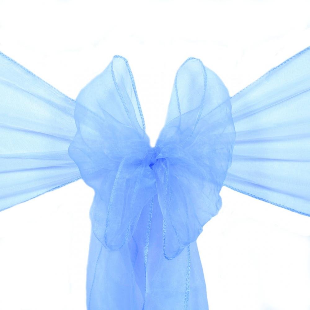 Wedding_decorations Baby Blue Organza Chair Sashes Wider Fuller Cover Party Decoration (, 50Pcs)