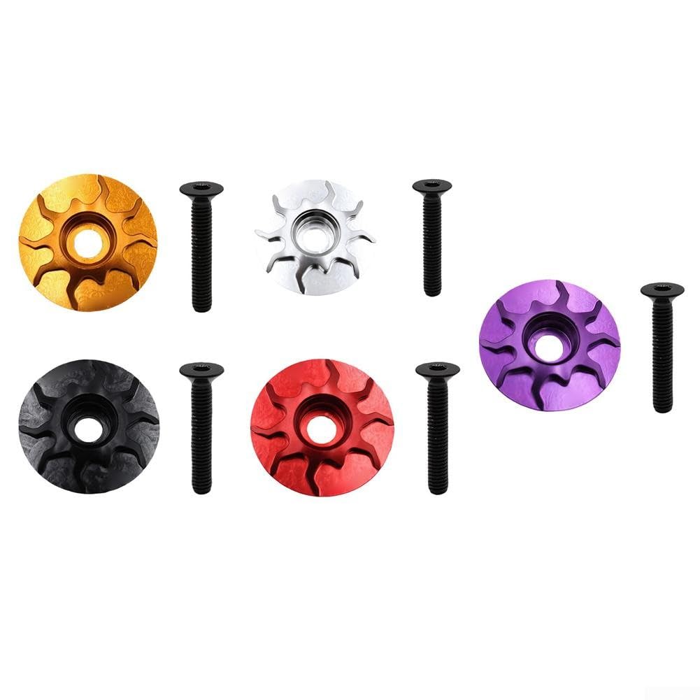 Coperchio Superiore per Serie sterzo per Bici in Lega di Alluminio CNC con bullone in Acciaio Inossidabile Compatibile con attacchi Manubrio Standard da 28 e 6 mm di Diametro (Nero)
