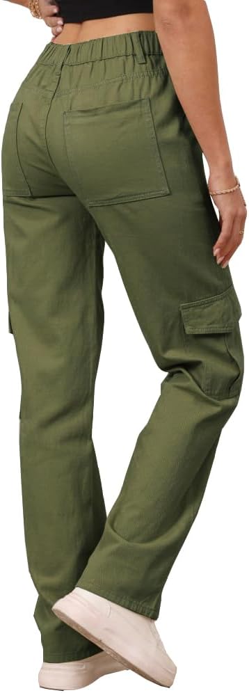 THWEI Cargo Pants for Women High Waisted Casual Pants Y2K Streetwear with 6 Pockets - Image 4