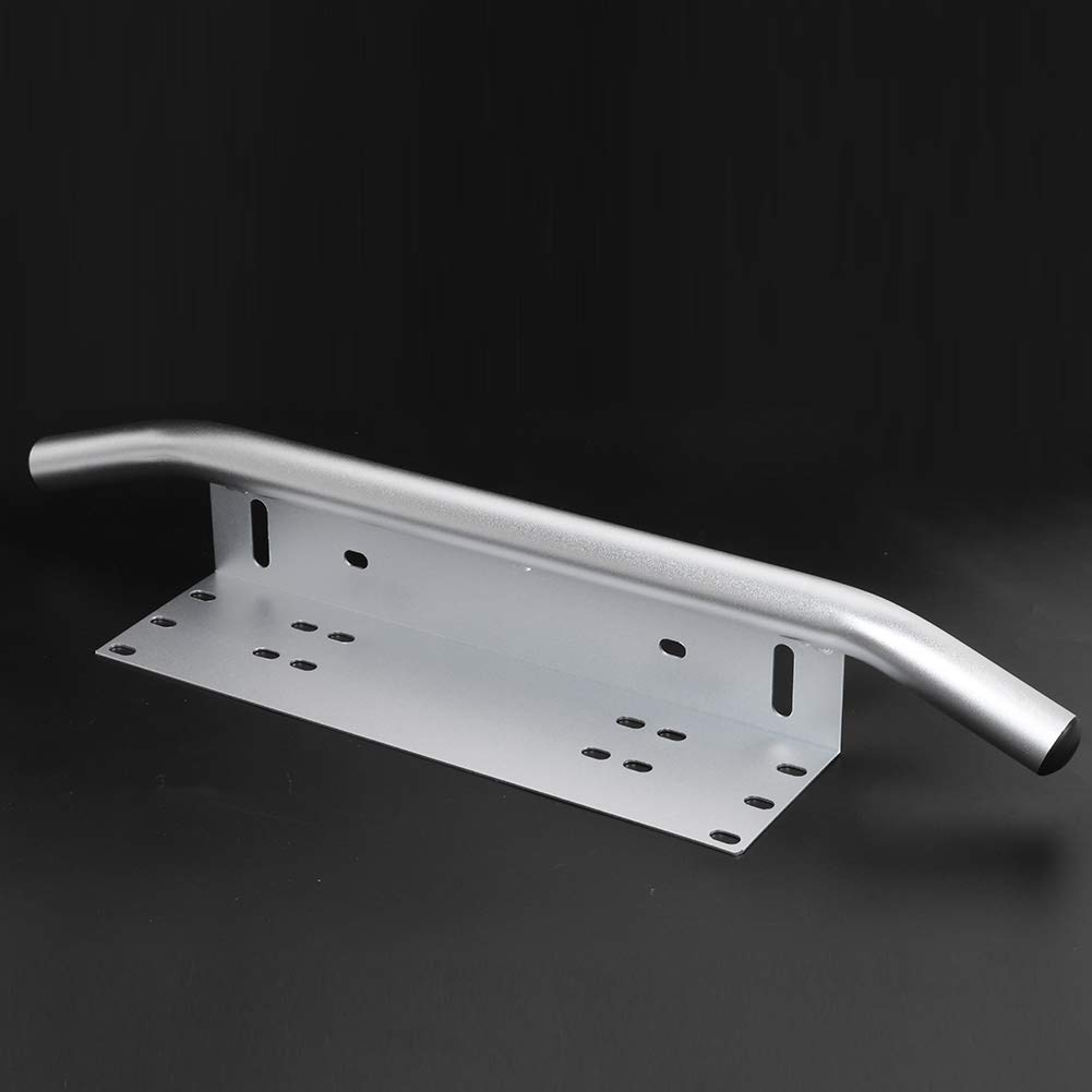 Uchwyt Tablicy Rejestracyjnej Przedniego Zderzaka ze Stopu Aluminium Bull Bar do SUV-ów i Ciężarówek Łatwa Instalacja 1 Jednostka (SILVER)