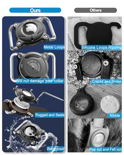 Soporte para collar de perro Airtag impermeable funda compacta antimordeduras pack de 2 3