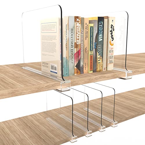 Hmyomina 6 Stück Regalteiler für Schrank-Organisation, Acryl-Regalteiler für Holzregale und Schränke, Regal im Schlafzimmer, Küche und Büro Cover