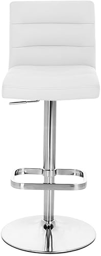 Miniatura 18 de Zuri Furniture Lush - Taburete giratorio sin brazos de altura ajustable magenta con base de acero cepillado Magenta,Blanco,Marrón,Verde