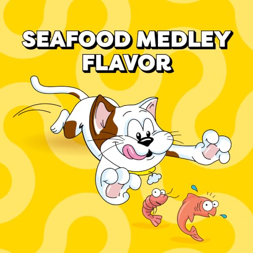Image of Temptations Cat Treats, Classic Crunchy and Soft Cat Treats, Seafood Medley Flavor, 6.3 oz. Pouch (Pack of 10)