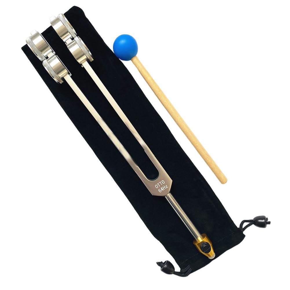 Herramienta de DiapasóN de Aluminio de 64 HZ con Martillo, Herramienta de Cuidado de para Terapia de DiagnóStico de VibracióN y Sonido Curativo