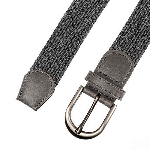 Mile High Life | Braided Stretch Elastic Belt | Pin Oval Satin Nickel Buckle | PU Leather Loop End Tip3