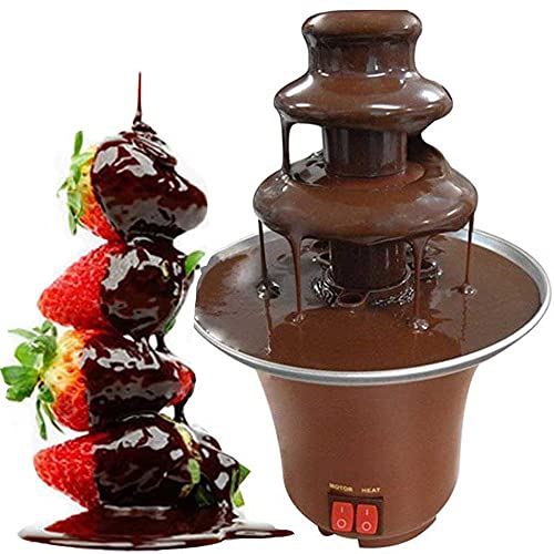 Nomal 220V Electric Chocolate Fountain Waterfull Chocolate Melting Machine Chocolate Mixer Blender Chocolate Fondue Creative Design Chocolate With Heating Fondue Machine Diy Waterfall For Party cover