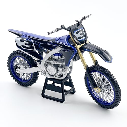Modelo Motocicleta Dirt Bike 1:12 Diecast Azul miniatura 3