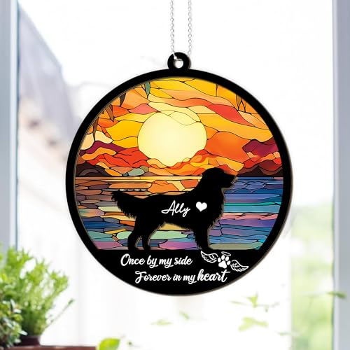 6" Golden Retriever Pet Memorial Gifts, Dog Memorial Gifts Suncatcher
