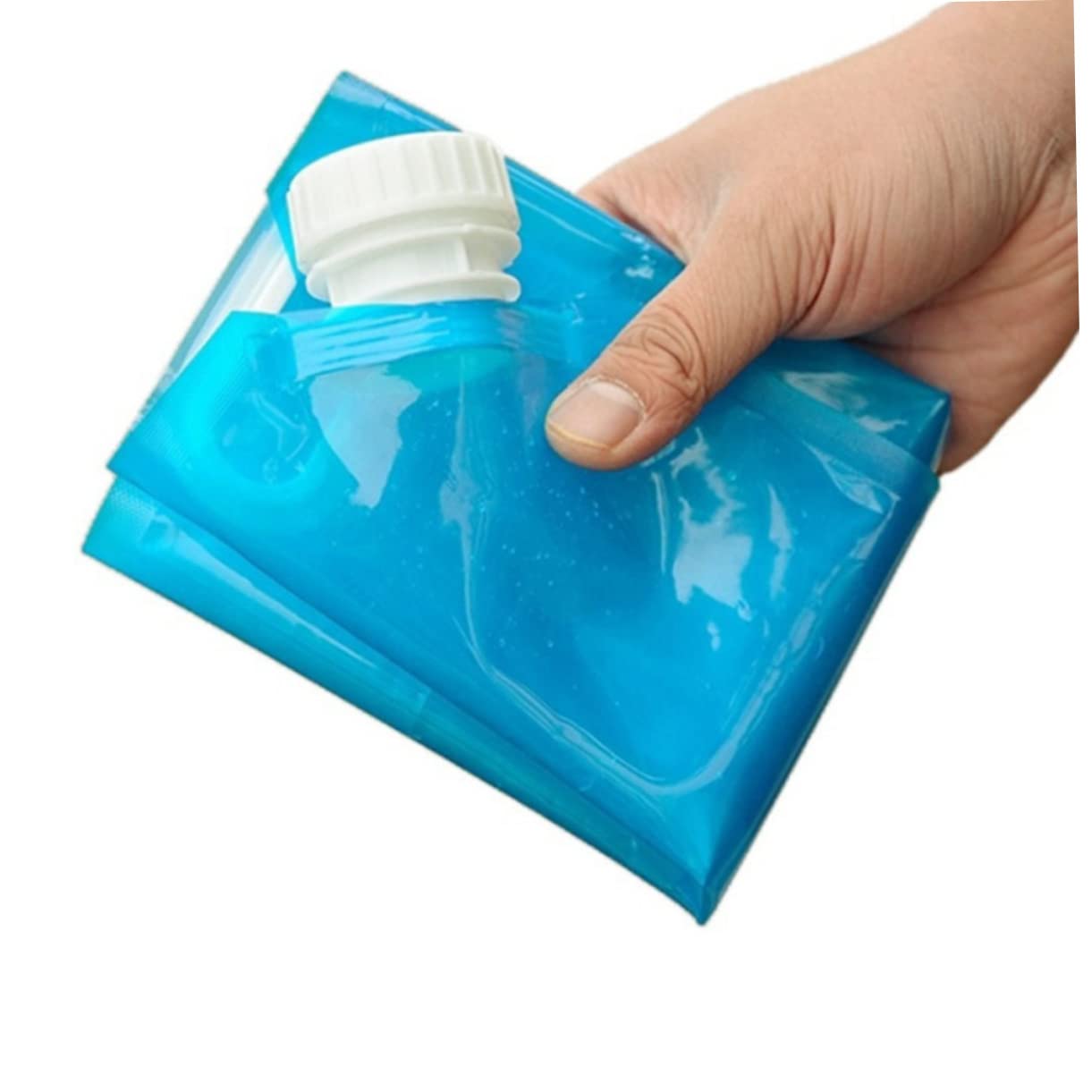 POPETPOP Folding Outdoor Water Carrier Portable Water Storage Bag for Camping Hiking and Survival Food Grade Space Saving Easy to Carry Blue