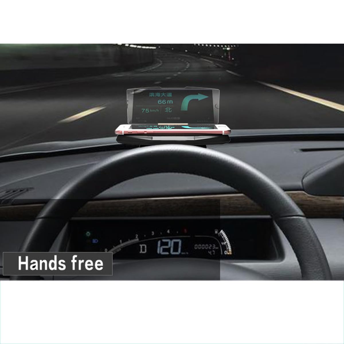 GALPADA Supporto Telefono Auto Hud per Navigazione, Abs Nero