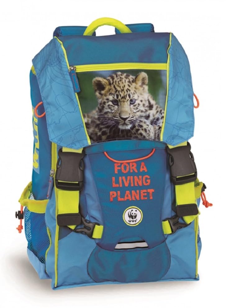 Franco Cosimo Panini WWF Rucksack ausziehbar Leopard Boy blau, blau